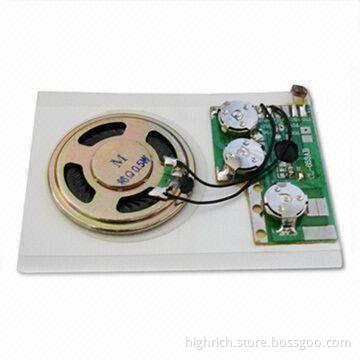 Voice Card Module with Chip, Optional Message Prerecording, and Light Sensor Control